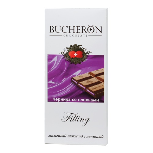 Bucheron Filing шоколад молочный черника со сливками, 85 гр